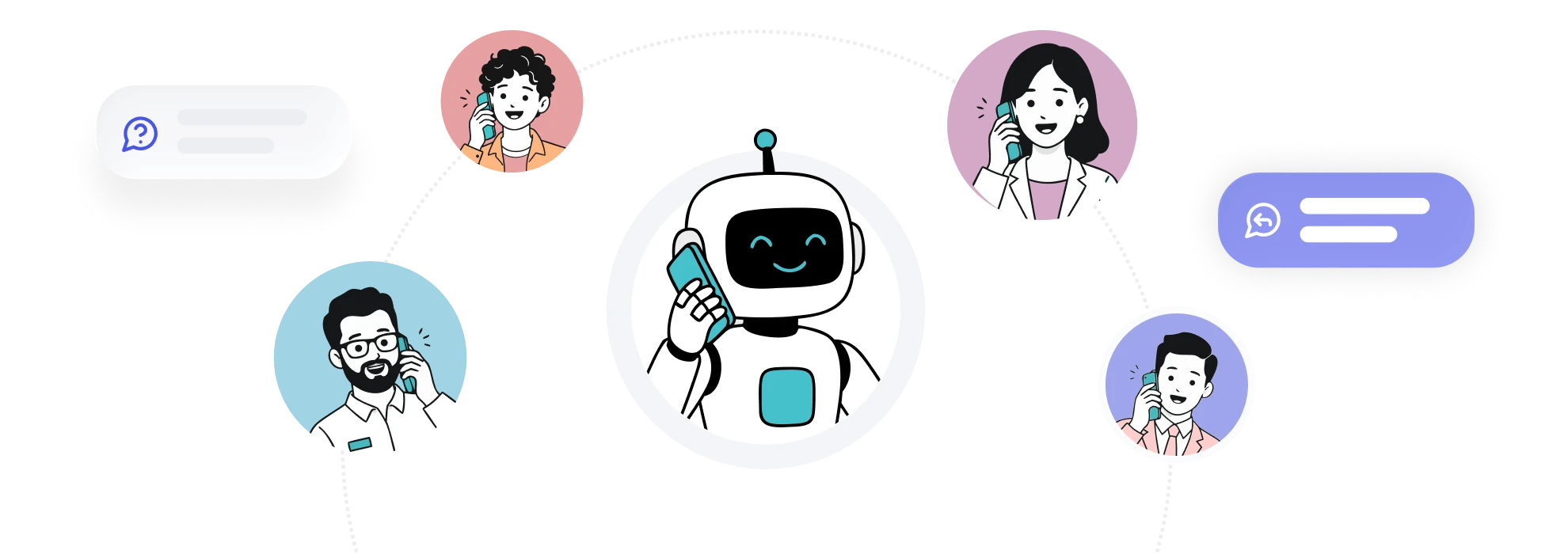 Call.io asistanı aynı anda birkaç müşterinin aramasını yanıtlıyor